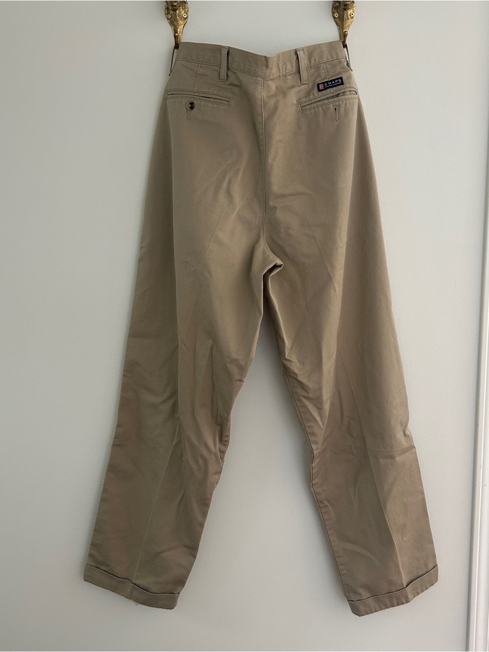 Vintage Chaps Ralph Lauren Men's Khaki Pleated Chinos - Picture 2 of 7